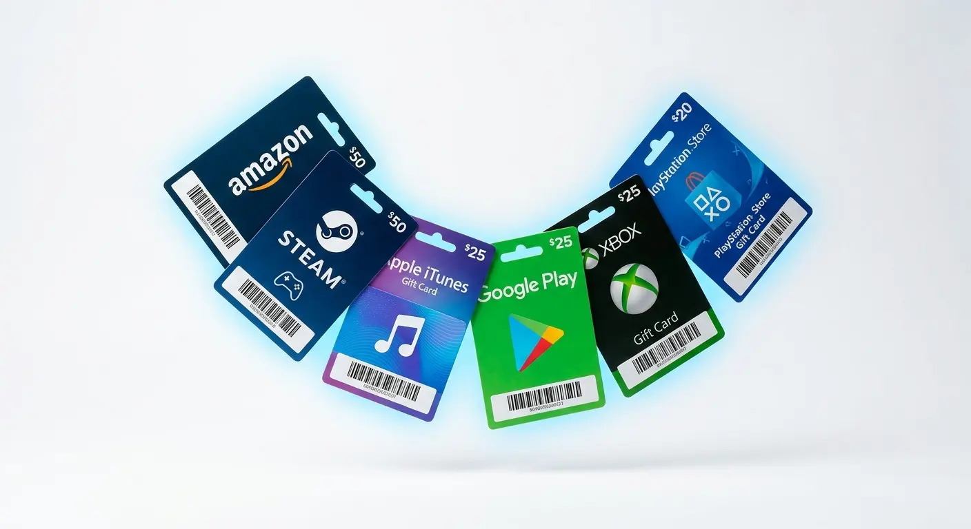 Collection of popular gift cards including Apple iTunes Steam RazerGold and Xbox ready for instant Naira trade